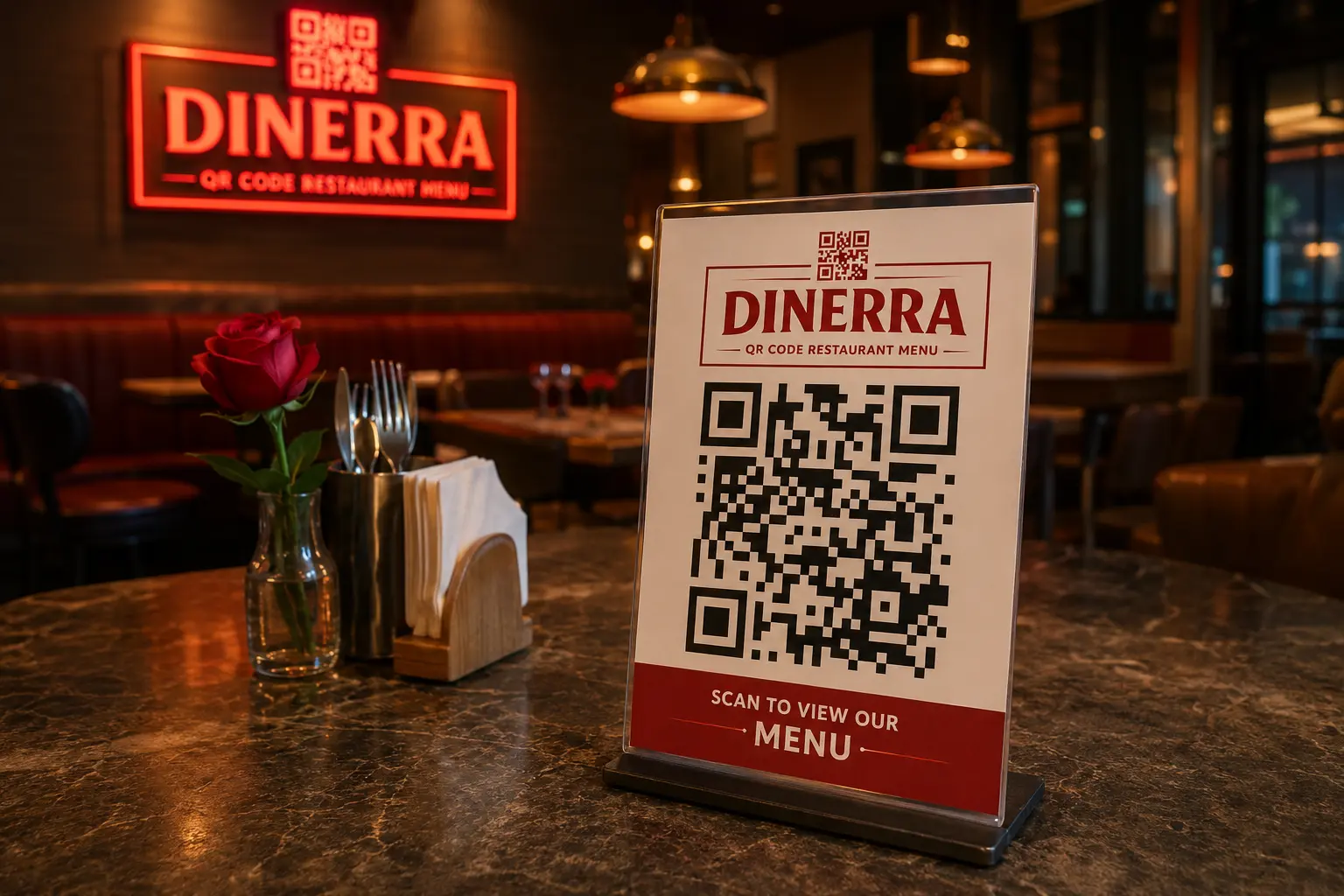 QR мени на маса во ресторан